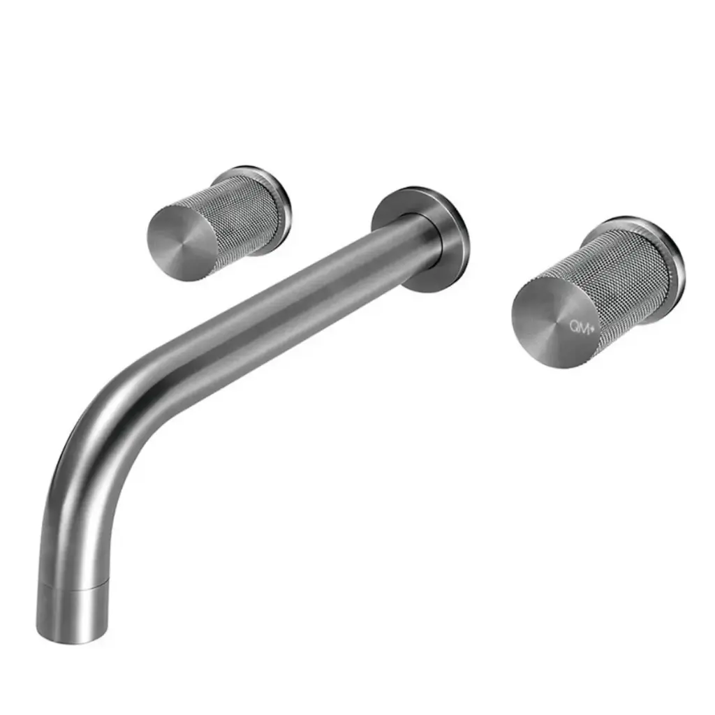 GRIFERÍA / GRUPO PARA LAVAMANOS A PARED QM+ SERIE SUPREME COLOR SATIN MARCA QUALITY METAL