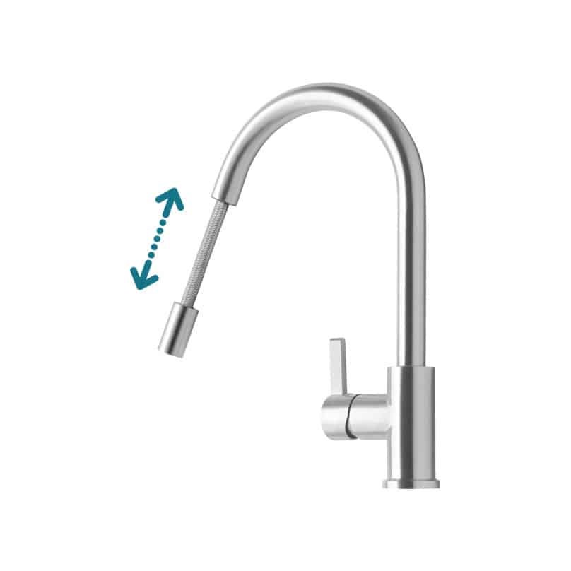 GRIFERIA PARA FREGADERO C/MANGUERA EXTENSIBLE MOD.DELTA REF. QM 14.700.1003 MARCA QUALITY METAL