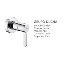 GRUPO PARA DUCHA MONOBLOCK CROMADO LINEA IDEAL REF. CS90302A MARCA BM