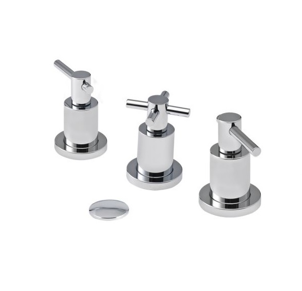 GRUPO PARA BIDET CON DESAGUE AUTOMATICO PUSH BUTTON MANILLA G.O.I CROMADA REF. 31GBT0150 MARCA FP