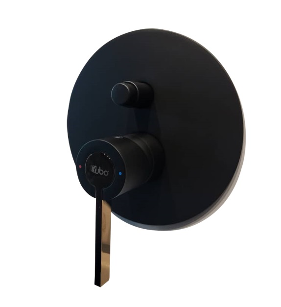GRUPO PARA DUCHA REDONDA BAÑERA MONOMANDO 2 FUNCIONES LINEA NEGRO GOLD ROSE MARCA KUBO