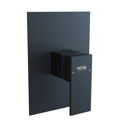 GRUPO PARA DUCHA MONOMANDO ACERO INOX SIN REGADERA SERIE KUBE GRI NOIR / NEGRO REF. NVGRI9852 NOVA