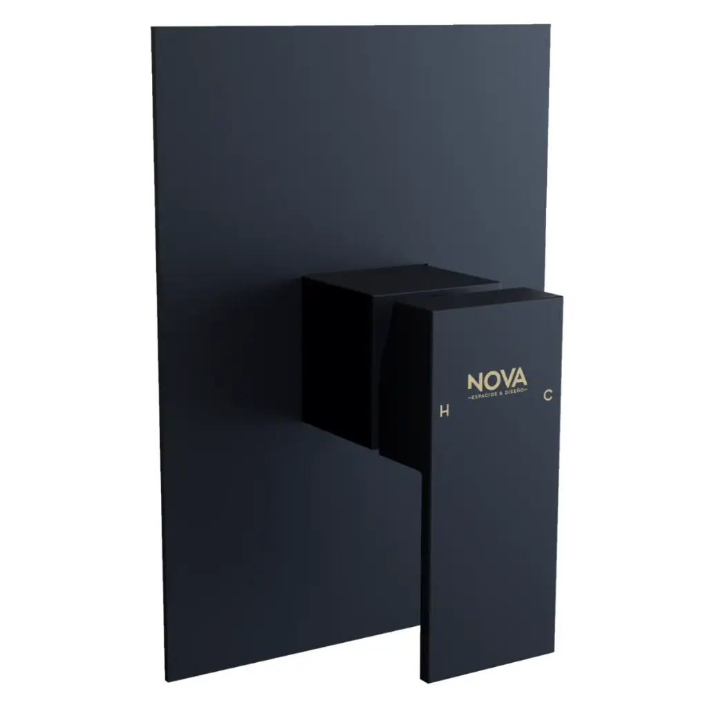 GRUPO PARA DUCHA MONOMANDO ACERO INOX SIN REGADERA SERIE KUBE GRI NOIR / NEGRO REF. NVGRI9852 NOVA