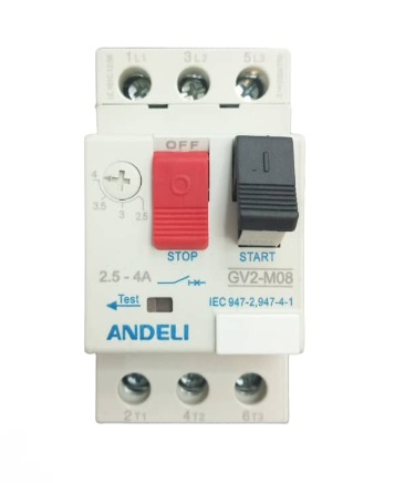 GUARDAMOTOR MANDO DE 2.5 - 4 A MOD. GV2-M08 REF. CON03024 MARCA ANDELI