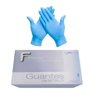 GUANTE DE NITRILO AZUL TALLA XL DISPENSADOR DE 100 UND (50 PARES) REF. 91005 MARCA KING