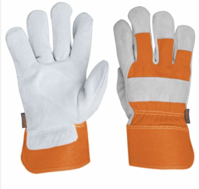 GUANTE DE CARNAZA / TELA GRIS - NARANJA UNITALLA MOD. GU-TECA / GU-235 REF. 14245 MARCA TRUPER