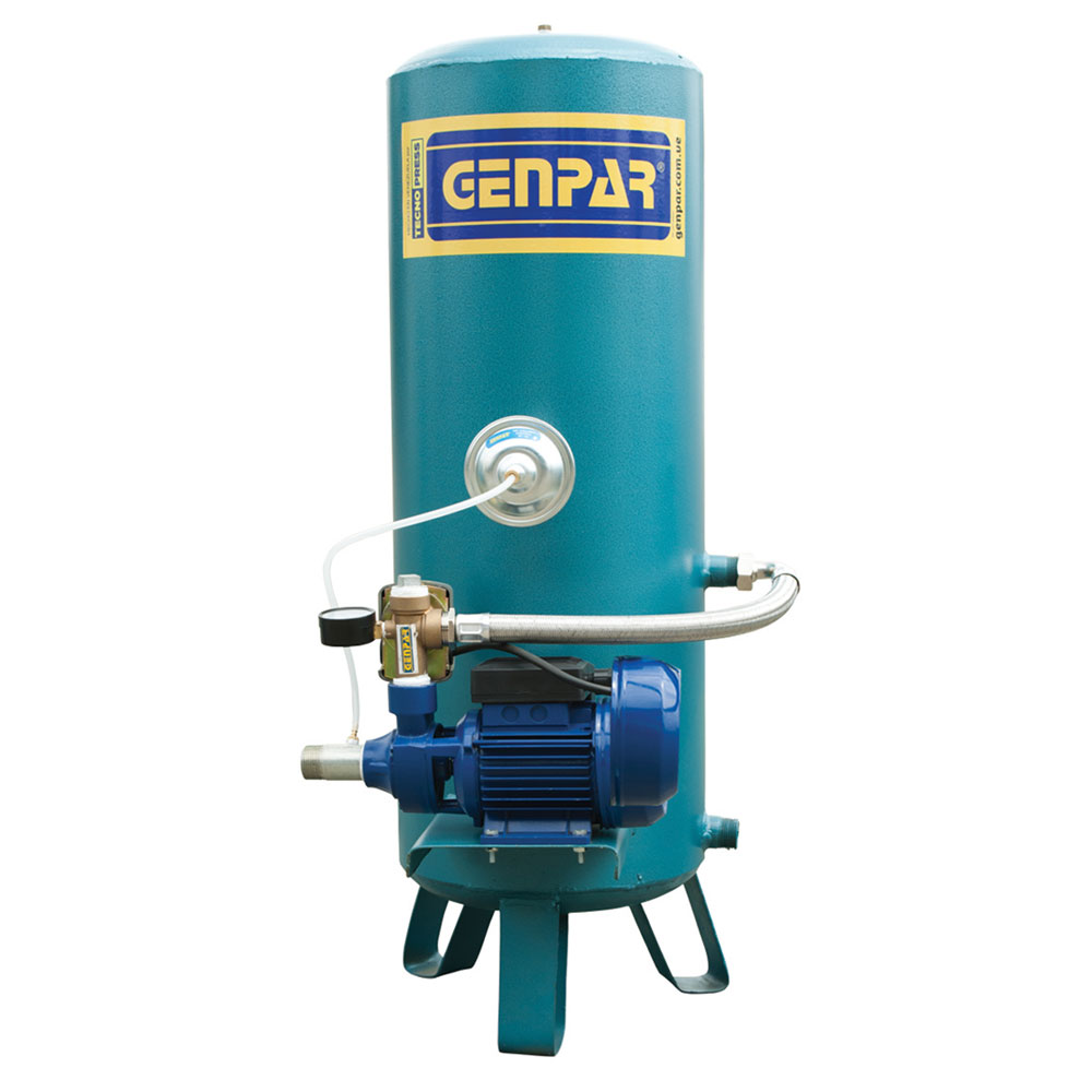 HIDRONEUMATICO DE 25 GL + BOMBA PERIFERICA DE 1/2 HP 110 V REF. GPH-025-050-V MARCA GENPAR