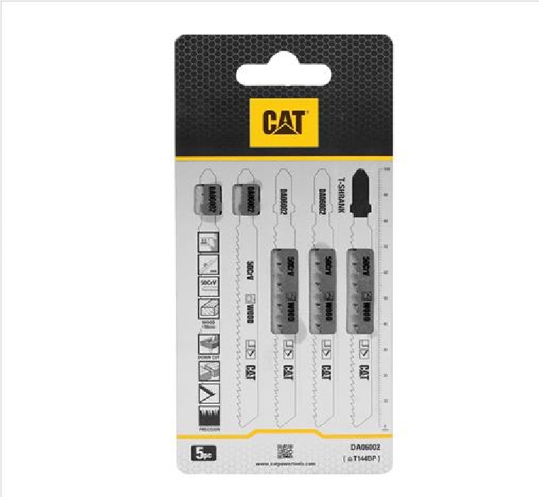 HOJA DE SIERRA CALADORA 4" 6TPI USO MADERA-PLASTICO HCS 5 PZAS C/RAPIDO DCHO REF. DA06002 MARCA CAT