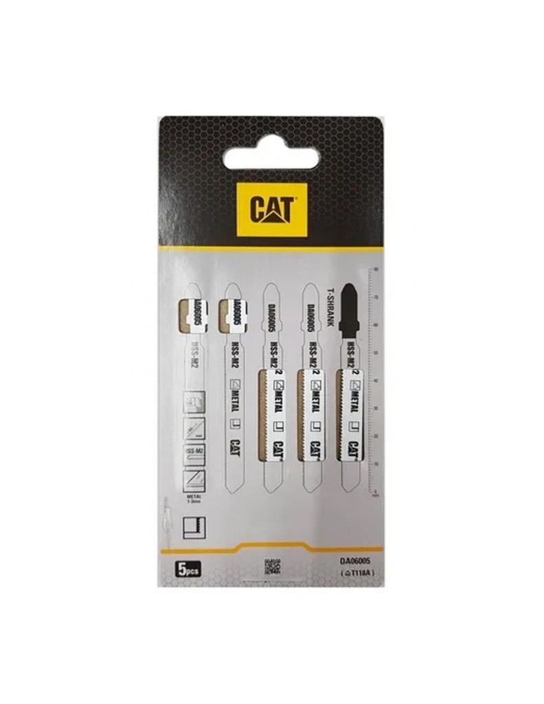 HOJA DE SIERRA CALADORA 3" 30TPI USO METAL HSS 5 PZAS C/ LIMPIO REF. DA06005 MARCA CAT