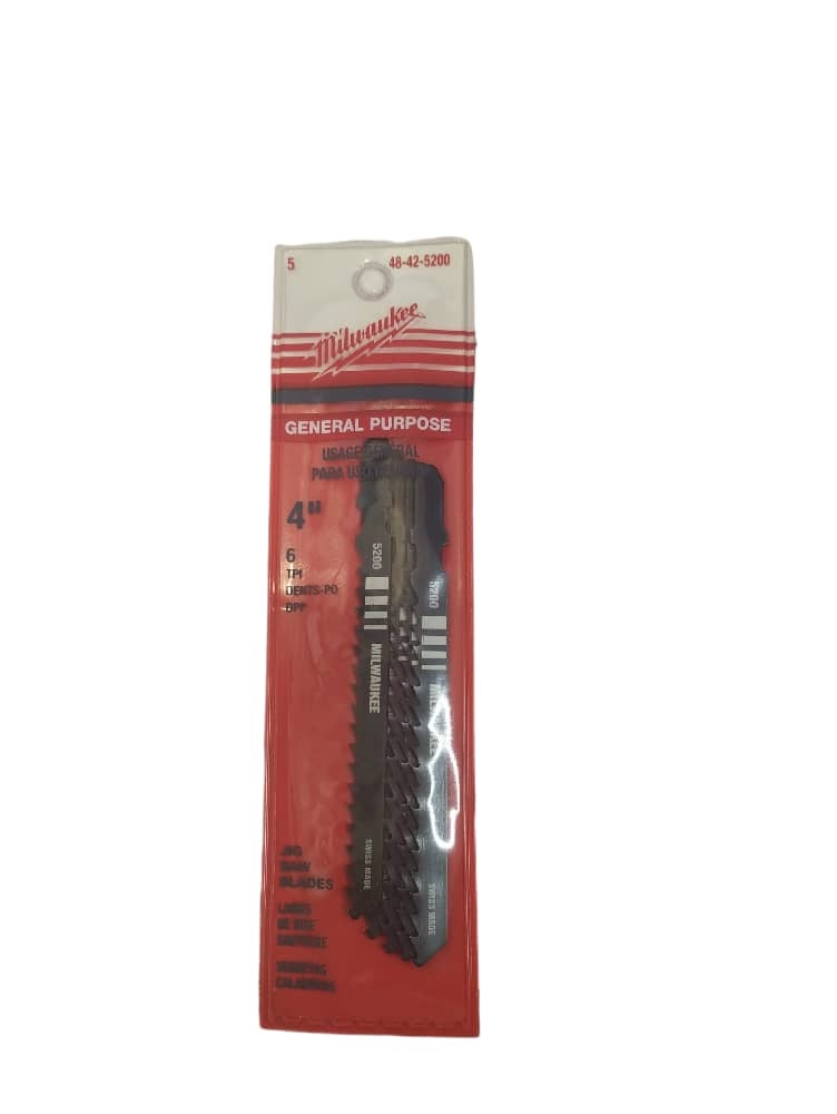 HOJA DE SIERRA CALADORA 4" 6TPI USO GENERAL 5 PZAS REF.MET-48-42-5200 MARCA MILWAUKEE