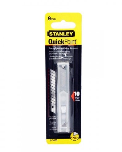 HOJA DE CUCHILLA PARA EXACTO SNAP-OFF / REPUESTO 9 MM X 3/8" 10 PZAS REF. 11300S MARCA STANLEY