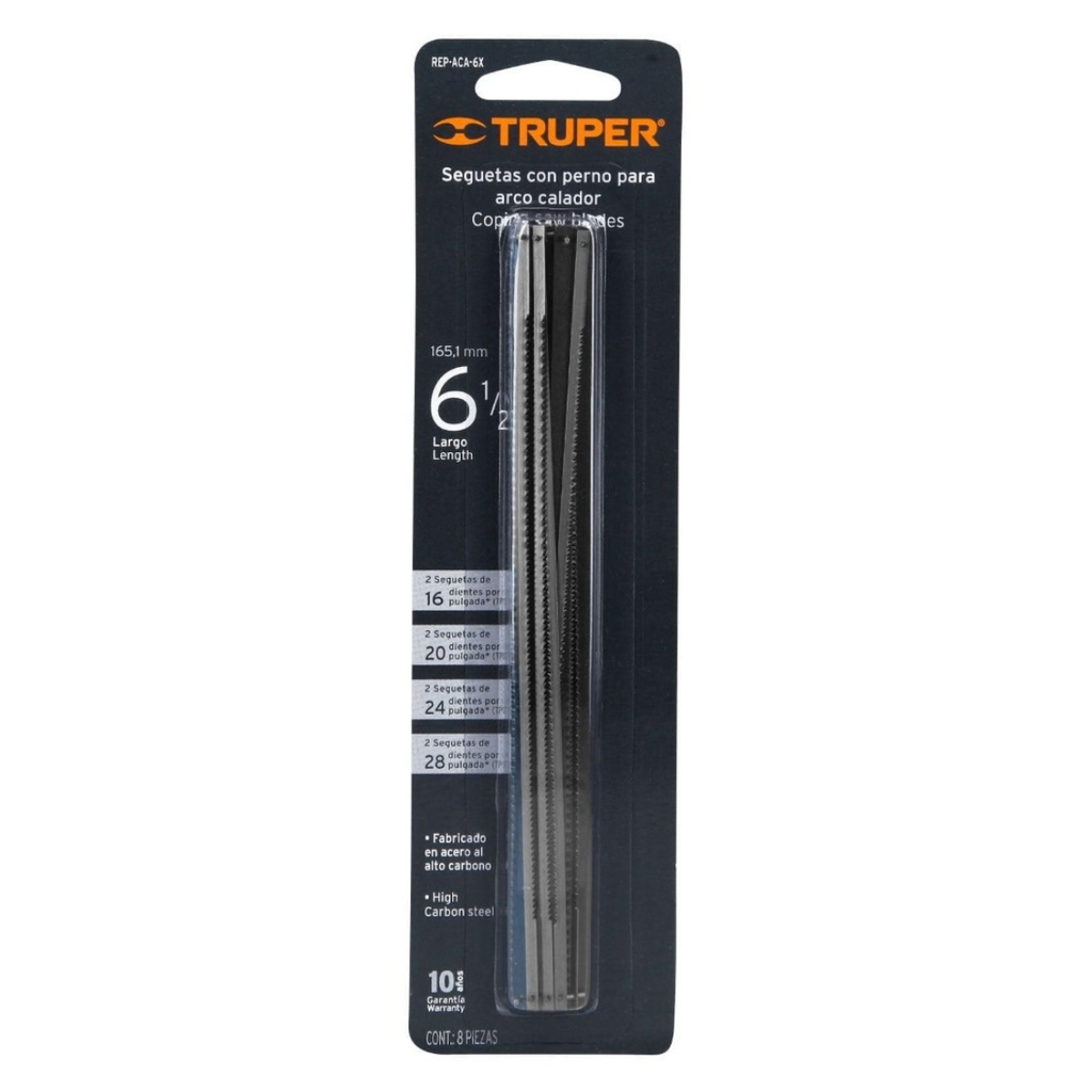 HOJA DE SEGUETA REPUESTO 8 PZAS MOD. REP-ACA-6X REF. 10229 MARCA TRUPER