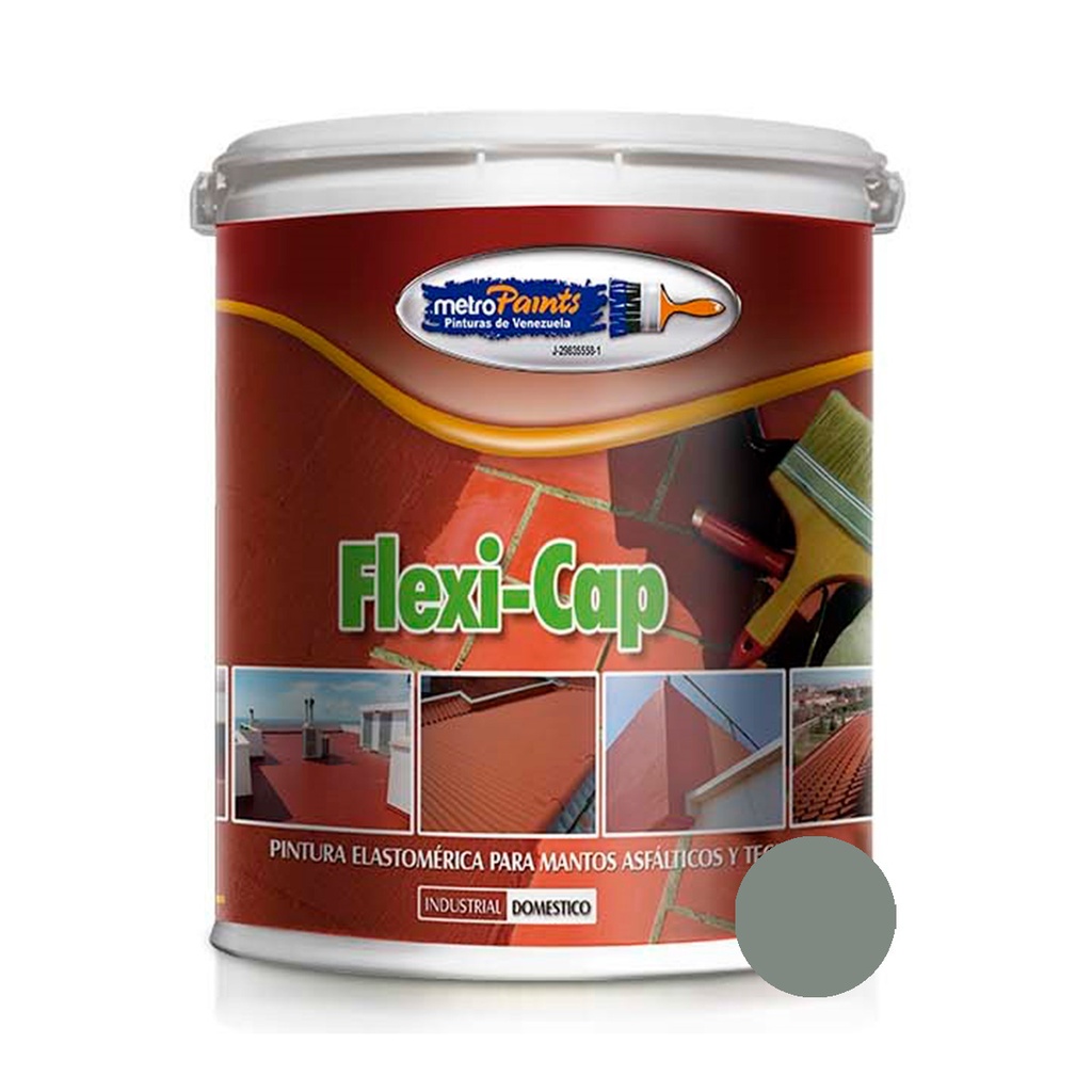 PINTURA IMPERMEABILIZANTE P/MANTO FLEXI CAPA COLOR GRIS 1 GALON MARCA METRO PAINT