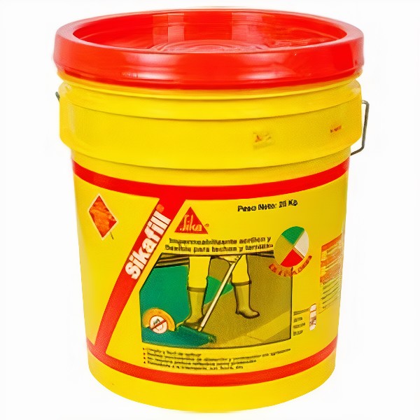 SIKAFILL PINTURA IMPERMEABILIZANTE AL FRIO / ROJO ELASTOMERICO PAILA 25 KGS REF 622047 MARCA SIKA