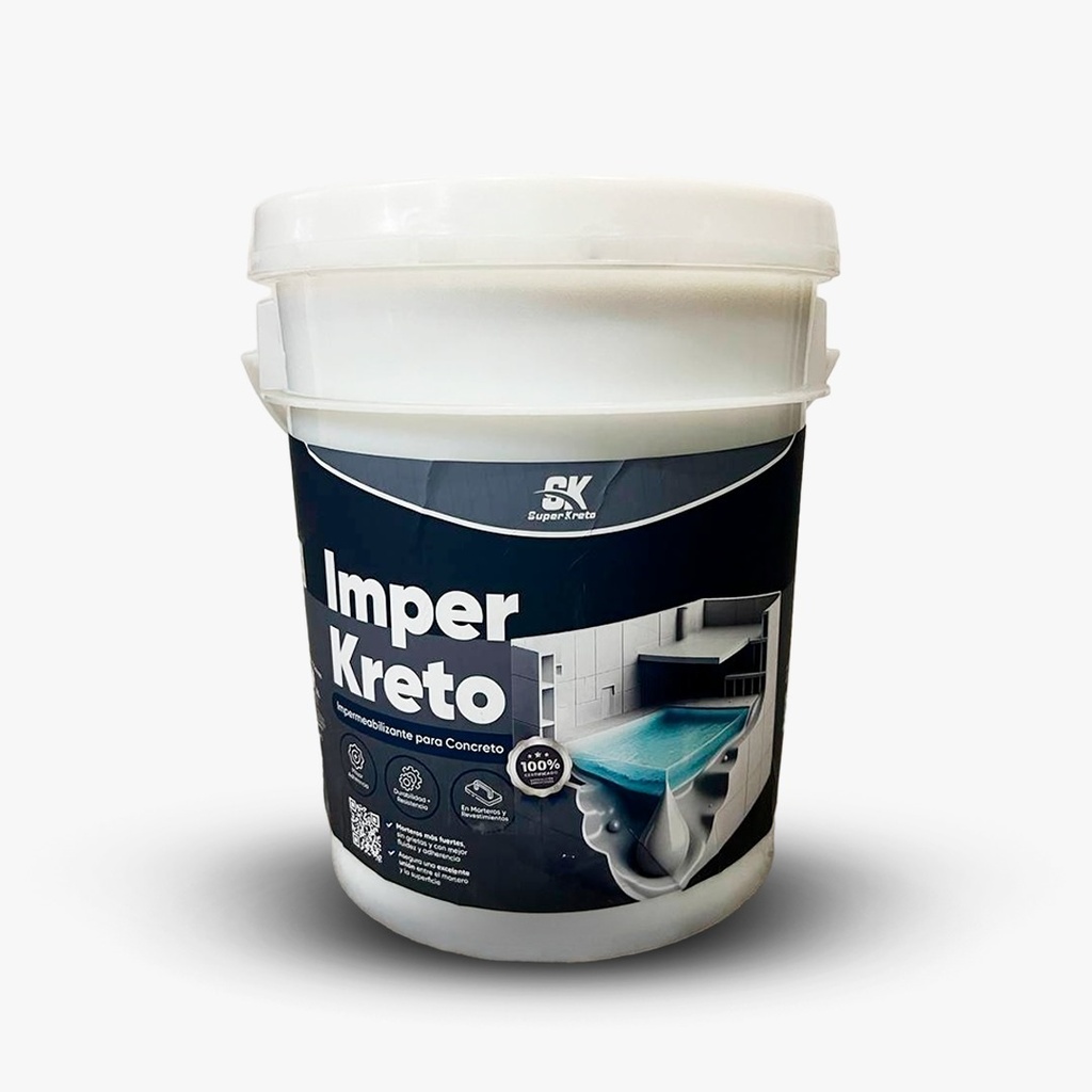 IMPER KRETO IMPERMEABILIZANTE LIQUIDO PARA CONCRETO CUÑETE 5GL SUPER KRETO