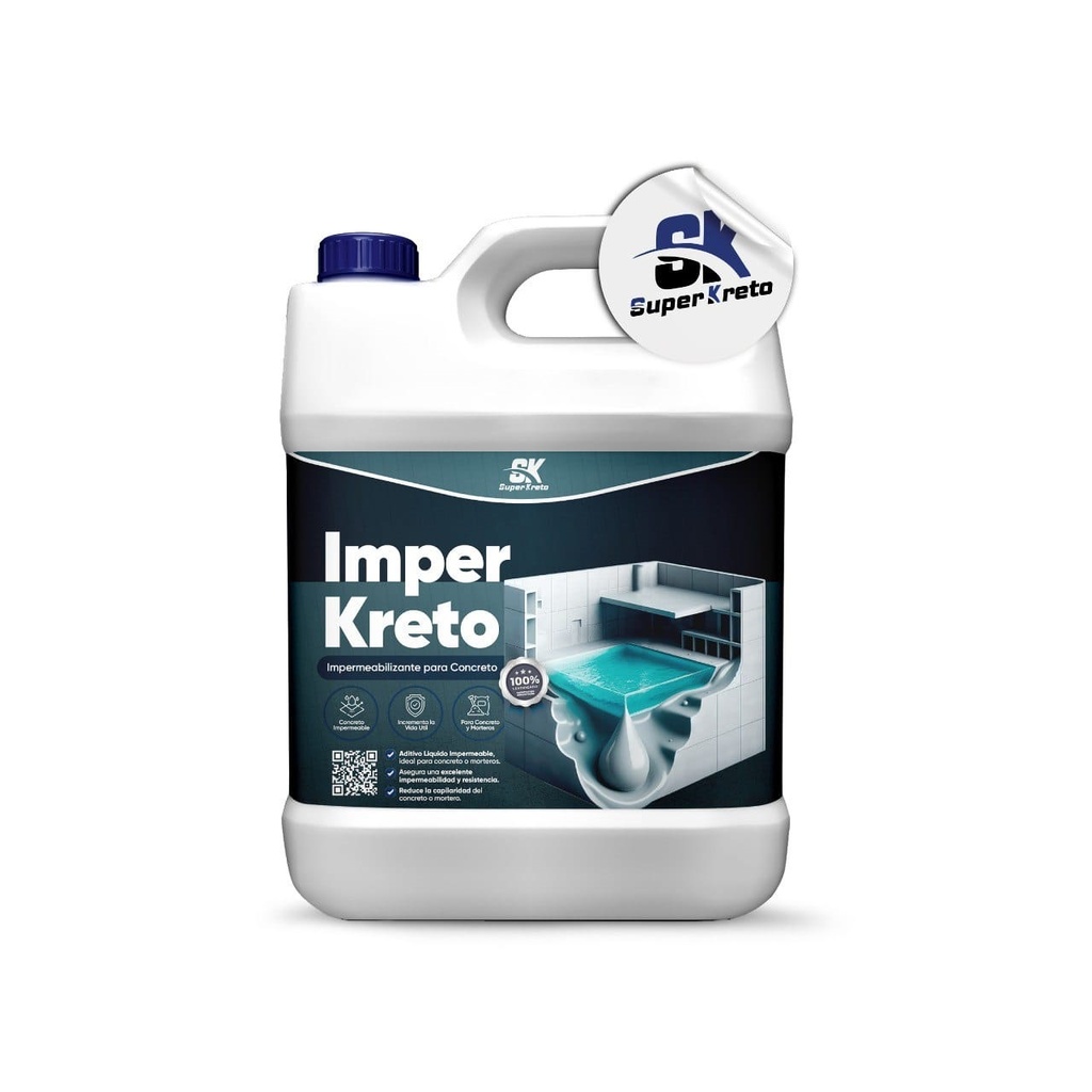 IMPER KRETO IMPERMEABILIZANTE LIQUIDO PARA CONCRETO 1 GL SUPER KRETO