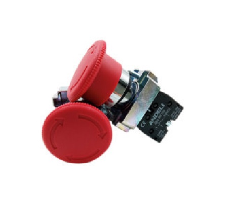INTERRUPTOR DE BOTON T/HONGO CON RETENCION 40MM 1 NC 10A-400V XB2-BS542 REF.CON14182 / 002093 ANDELI