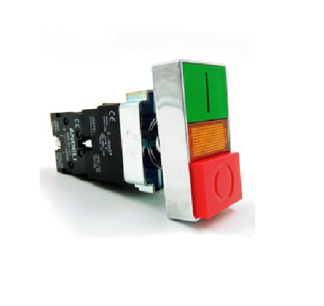 INTERRUPTOR DE BOTON START-STOP 1 NO+1 NC 10A-250V REF. CON14186 MARCA ANDELI