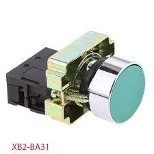 INTERRUPTOR DE BOTON VERDE METALICO CON RETORNO XB2-BA31 1 NO REF. CON14278 MARCA ANDELI