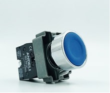 INTERRUPTOR DE BOTON AZUL METALICO CON RETORNO XB2-BA61 1 NO REF. CON14506 / 003168 MARCA ANDELI