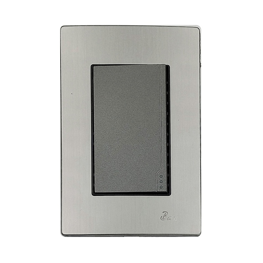 INTERRUPTOR SENCILLO SERIE INOX COLOR ACERO INOXIDABLE REF. INT-02.01 MARCA BARI