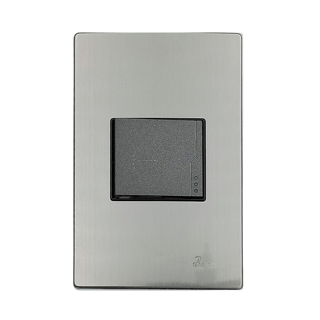 INTERRUPTOR TIMBRE SERIE INOX COLOR ACERO INOXIDABLE REF. INT-02.04 MARCA BARI
