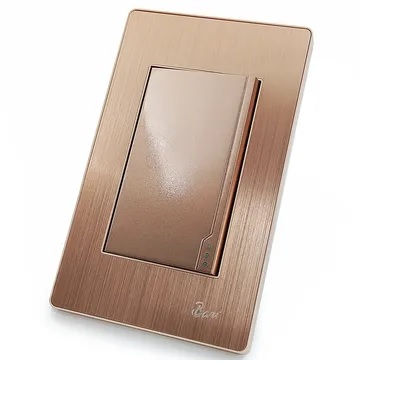 INTERRUPTOR SENCILLO SERIE OTTONE COLOR BRUSH GOLD REF. INT-03.01 MARCA BARI