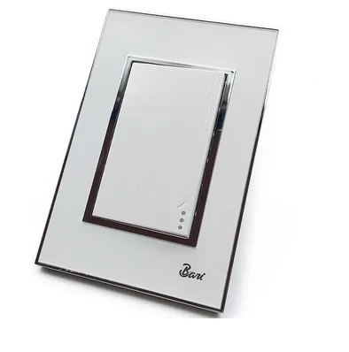 INTERRUPTOR SENCILLO SERIE BIANCO COLOR BLANCO C/ CROMADO REF. INT-04.01 MARCA BARI