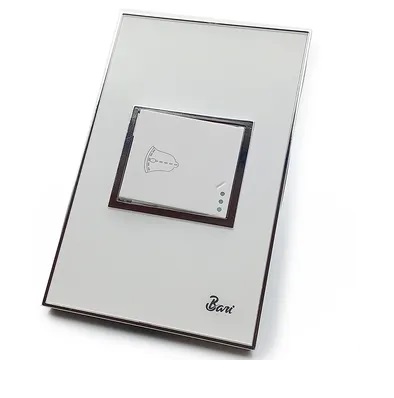 INTERRUPTOR TIMBRE SERIE BIANCO COLOR BLANCO C/ CROMADO REF. INT-04.04 MARCA BARI