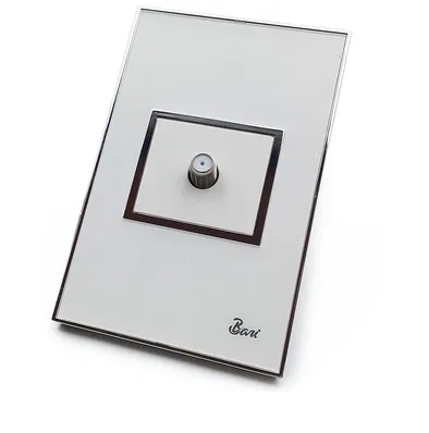 TOMA PARA TV SERIE BIANCO SERIE BIANCO COLOR BLANCO C/ CROMADO REF. INT-04.06 MARCA BARI