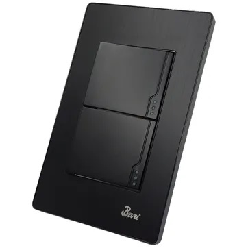 INTERRUPTOR DOBLE SERIE BUIO COLOR NEGRO REF. INT-07.02 MARCA BARI