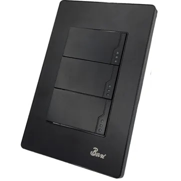 INTERRUPTOR TRIPLE SERIE BUIO COLOR NEGRO REF. INT-07.03 MARCA BARI