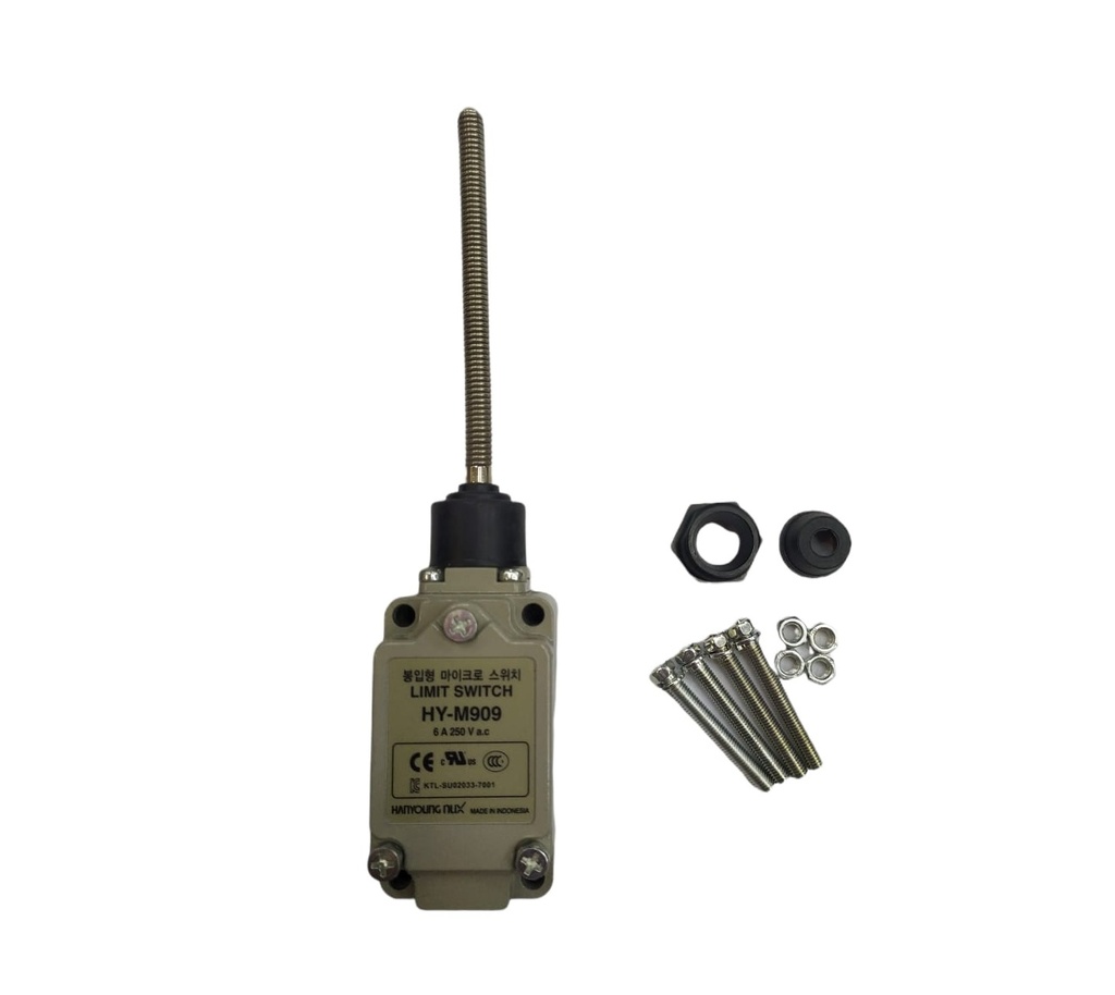 INTERRUPTOR FINAL DE CARRERA MET. VARILLA EN ESPIRAL 6 A 250 V REF. 22956 / HY-M909 HANYOUNG NUX