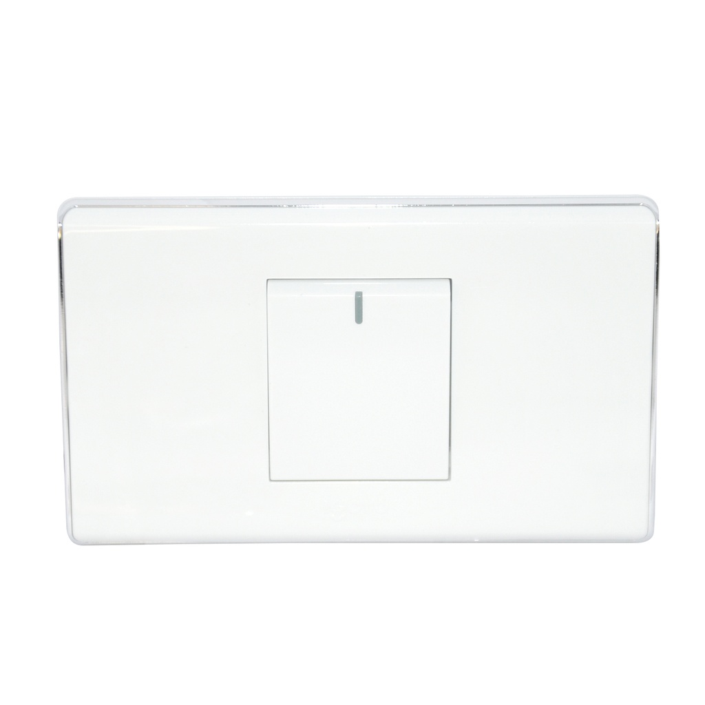 INTERRUPTOR SENCILLO COLOR BLANCO/METAL REF. A6012 MARCA IGOTO