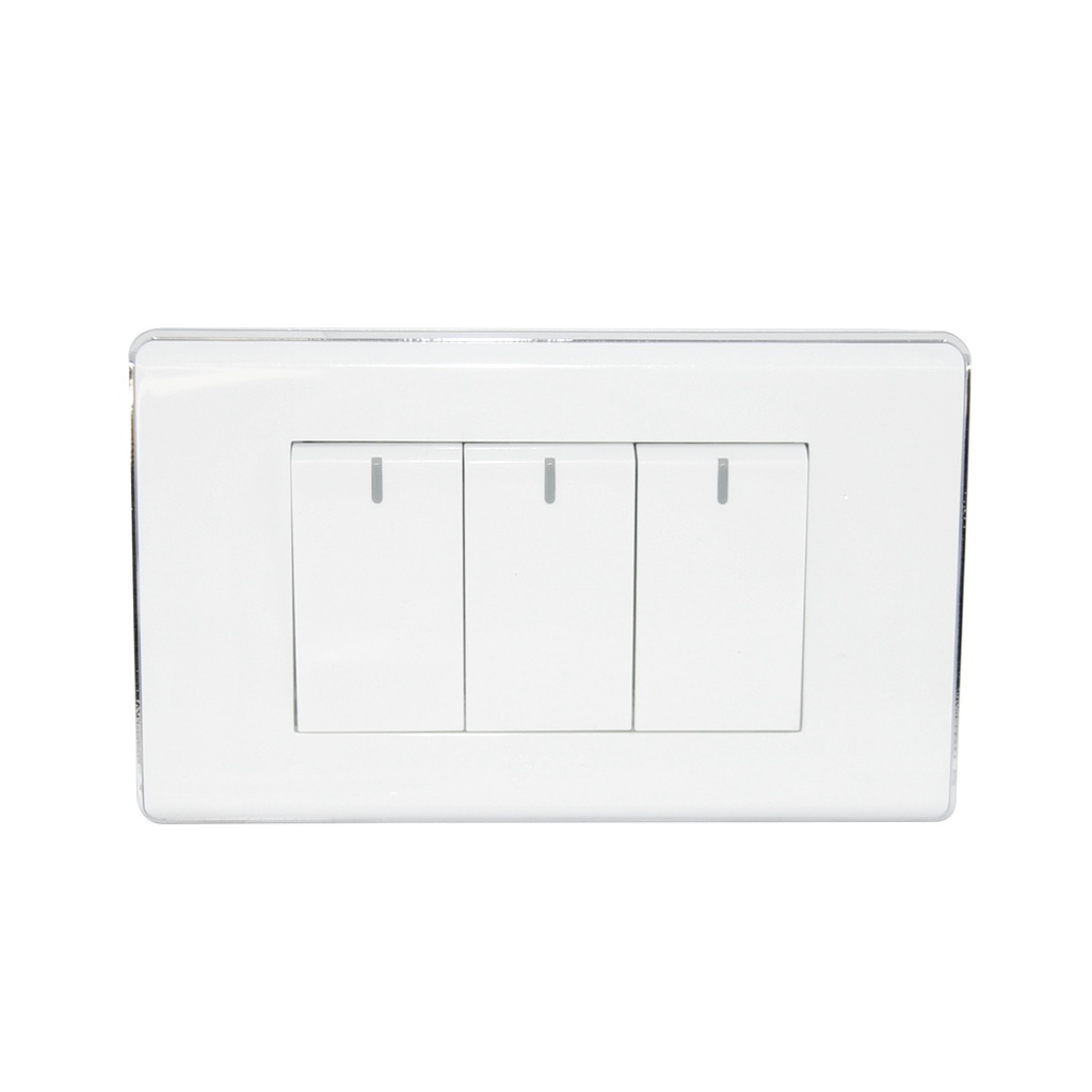 INTERRUPTOR TRIPLE COLOR BLANCO/METAL REF. A6032 MARCA IGOTO