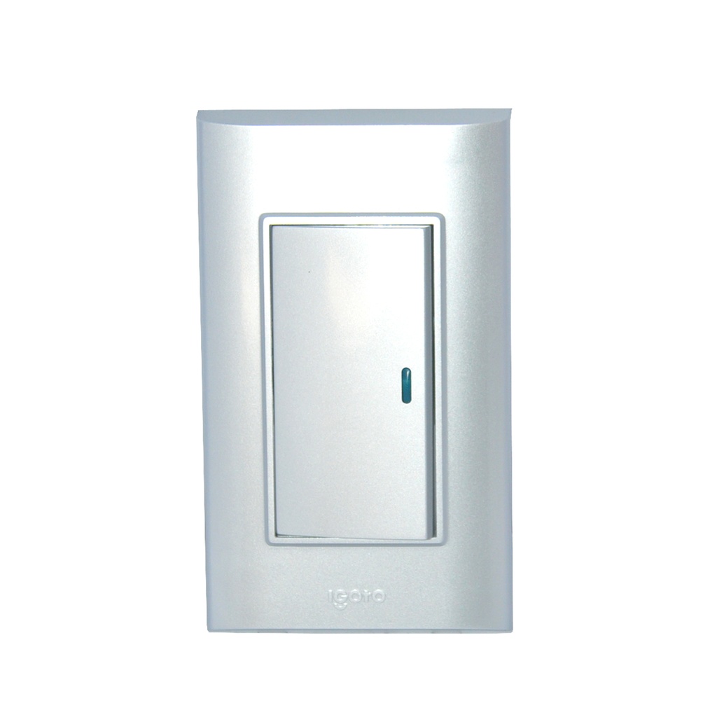 INTERRUPTOR SENCILLO LARGO COLOR PLATEADO REF. B512-S MARCA IGOTO
