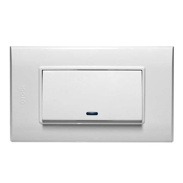 INTERRUPTOR SENCILLO LARGO COLOR BLANCO REF. B512-W MARCA IGOTO
