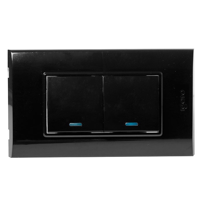 INTERRUPTOR DOBLE LARGO COLOR NEGRO REF. B514-B MARCA IGOTO