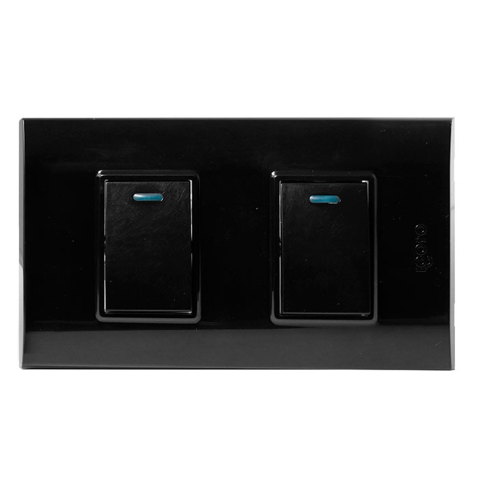 INTERRUPTOR DOBLE COLOR NEGRO REF. B514S-B MARCA IGOTO