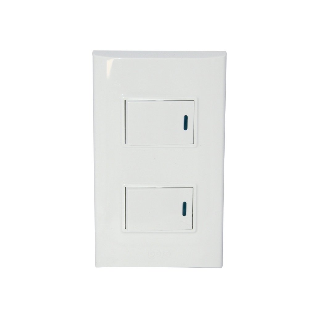 INTERRUPTOR DOBLE COLOR BLANCO REF. B514S-W MARCA IGOTO