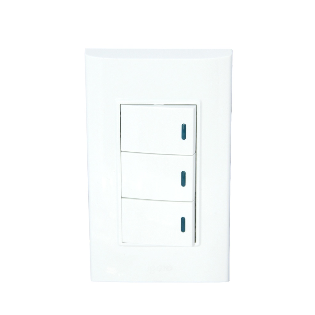 INTERRUPTOR TRIPLE COLOR BLANCO REF. B516-W MARCA IGOTO