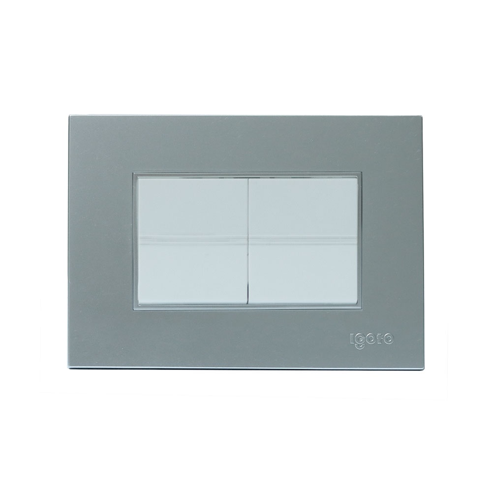 INTERRUPTOR DOBLE COLOR PLATEADO REF. Z514-S MARCA IGOTO