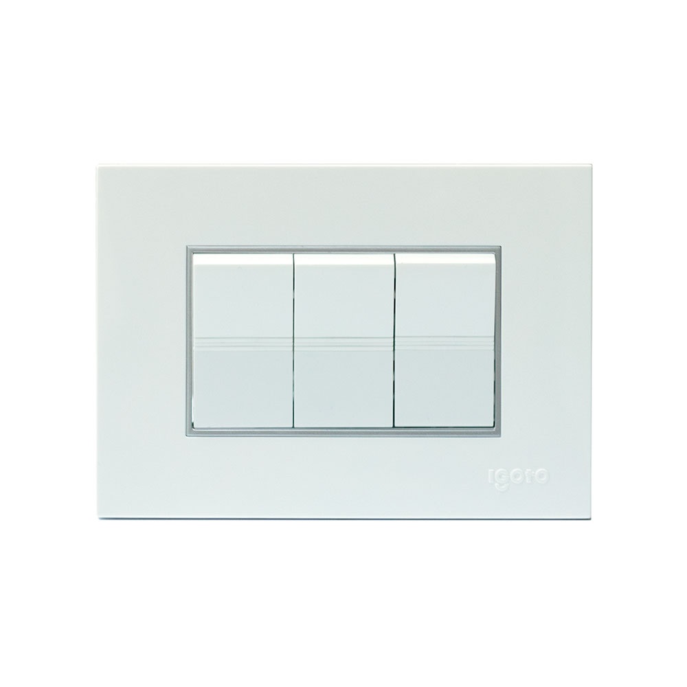 INTERRUPTOR TRIPLE COLOR BLANCO REF. Z516-W MARCA IGOTO
