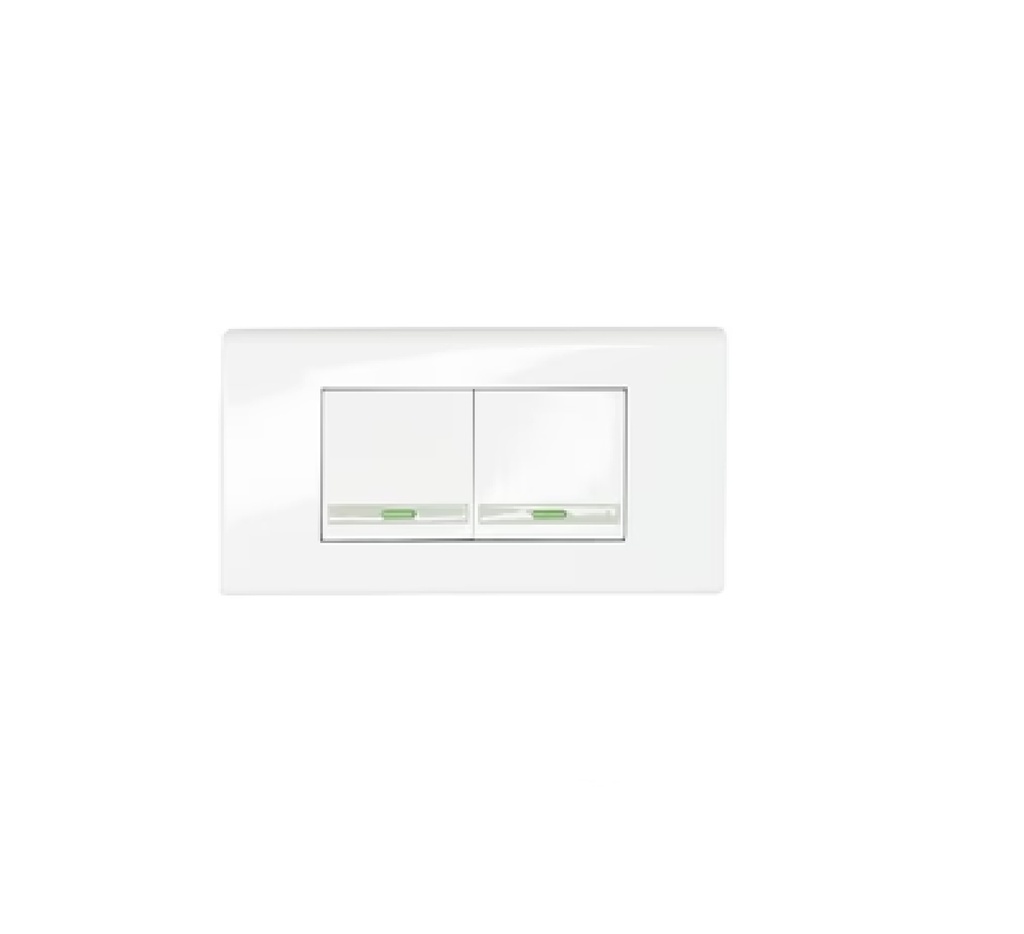 INTERRUPTOR DOBLE BLANCO C/IND. ILUMINABLE REF. 490002 MARCA ILEC