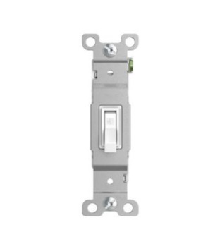 SWITCHE / INTERRUPTOR SENCILLO SILENCIOSO C/TIERRA 15 AMP COLOR BLANCO REF. TAN-85W MARCA KOBY
