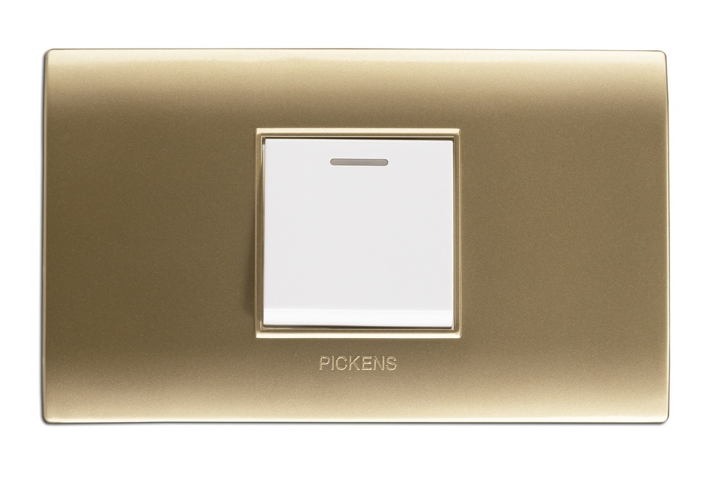 INTERRUPTOR SENCILLO COLOR CHAMPAGNE / BLANCO REF. 118K-01.3W-CHBL PICKENS