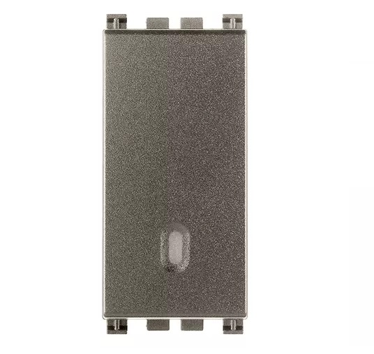 INTERRUPTOR SENCILLO ( TACO ) 1P 16 AX 120-250V COLOR METAL SERIE ARKE REF. 19001.M MARCA VIMAR