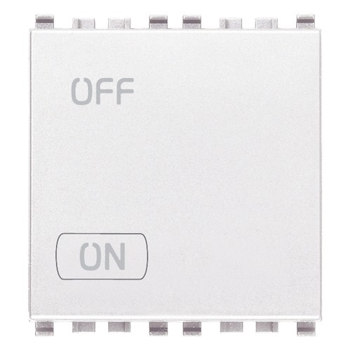 INTERRUPTOR SENCILLO ( TACO ) 2 MOD. 2P 20 AX 120-250V COLOR BLANCO EIKON REF. 20016.2.B MARCA VIMAR