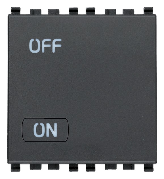 INTERRUPTOR SENCILLO ( TACO ) 2 MOD. 2P 20 AX 120-250V COLOR GRIS EIKON REF. 20016.2 MARCA VIMAR
