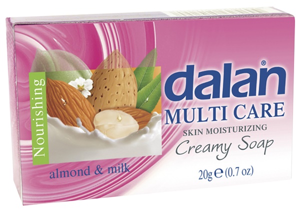 JABON TOCADOR ANTIBACTERIAL FRAGANCIA ALMENDRA Y LECHE DE 75 GR COD. 438003 REF. 00205 MARCA DALAN